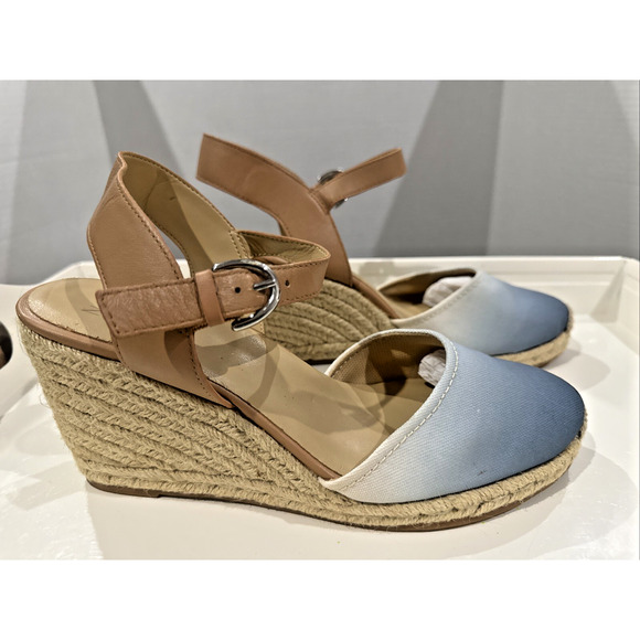 Naturalizer Ombré Blue Tones Espadrille Wedge Sandals - Picture 2 of 7